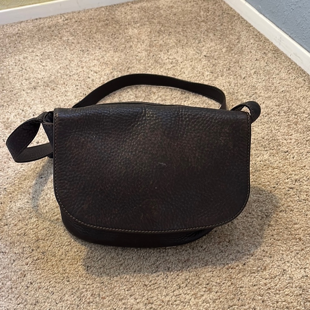 ☀️ EUC ITALY Coach VTG Sonoma Small Flap 4903 Tumbled Brown Leather Crossbody 👜